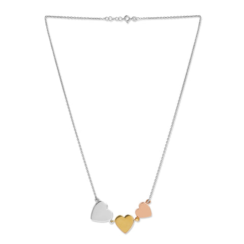 Mysha Personalized Triple Mixed Metal Serenade Heart Pendant