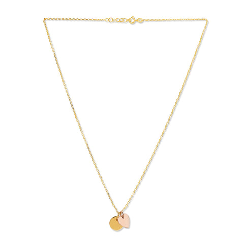 Mysha Personalized Eternal Disc Initial & Heart Pendant - Mixed Metal