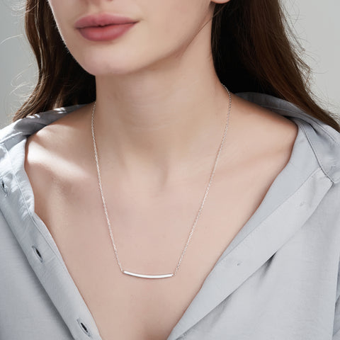 Mysha Personalized Curved Bar Pendant & Bracelet Set