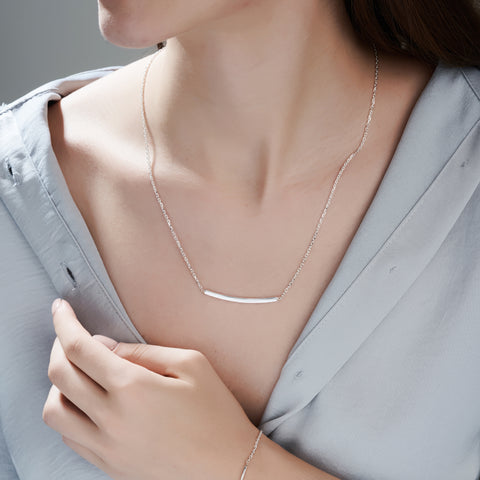 Mysha Personalized Curved Bar Pendant & Bracelet Set