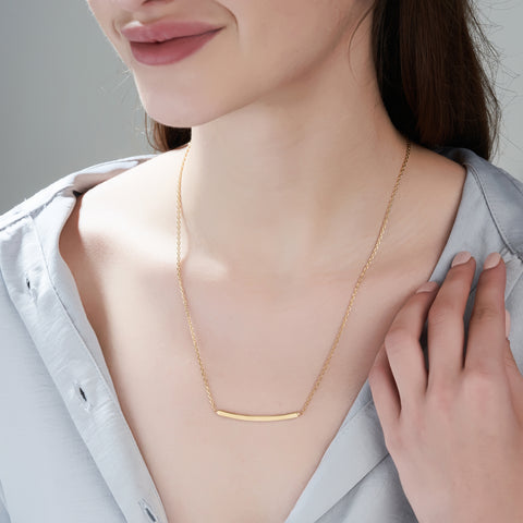 Mysha Personalized Curved Bar Pendant & Bracelet Set