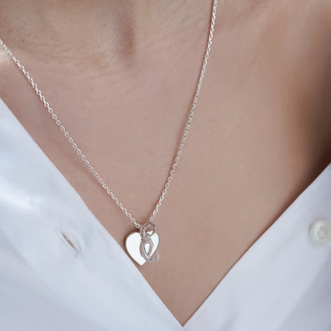 Mysha Personalized Eternal Heart Name and Initial Pendant