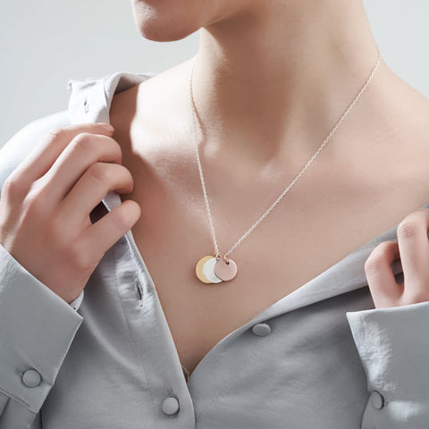 Mysha Mixed Metal Triple Name Pendant