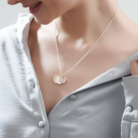 Mysha Mixed Metal Triple Name Pendant