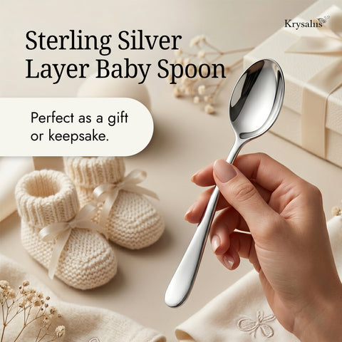 Krysaliis Classic High Micron Sterling Silver Layer Baby Spoon