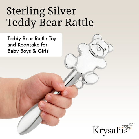 Krysaliis Sterling Silver Teddy Rattle