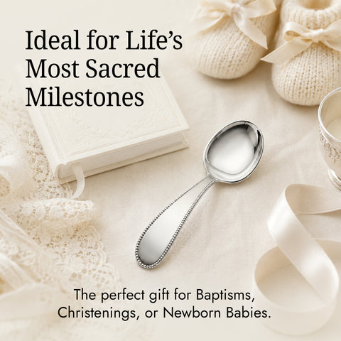 Krysaliis Beaded High Micron Sterling Silver Layer Baby Spoon