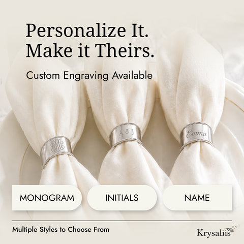 Krysaliis Silver Plate Beaded Napkin Rings - Set of 4
