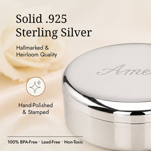 Krysaliis Sterling Silver Round Keepsake Box