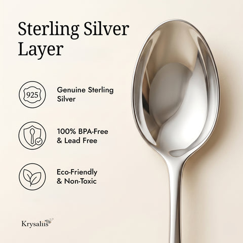 Krysaliis Classic High Micron Sterling Silver Layer Baby Spoon