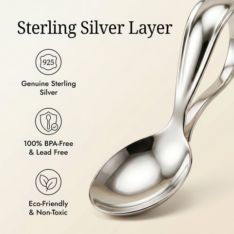 Krysaliis Bent Curved High Micron Sterling Silver Layer Baby Spoon