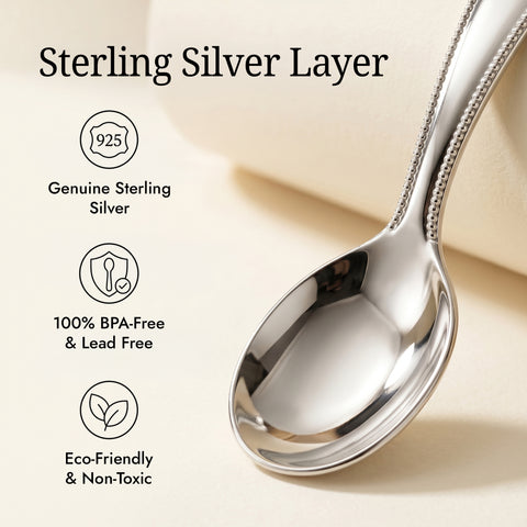 Krysaliis Beaded High Micron Sterling Silver Layer Baby Spoon