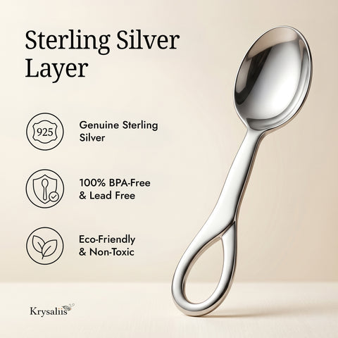 Krysaliis Sophie High Micron Sterling Silver Layer Baby Spoon
