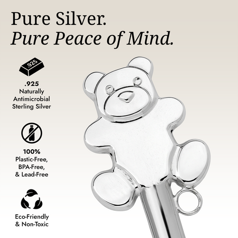 Krysaliis Sterling Silver Teddy Rattle
