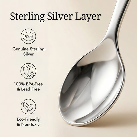 Krysaliis Sterling Silver Bear Baby Spoon