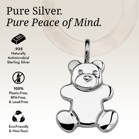 Krysaliis Sterling Silver Bear Teething Ring