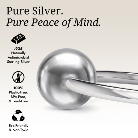 Krysaliis Sterling Silver Teether Rattle - Single Ring