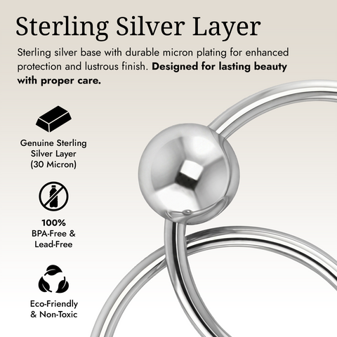Krysaliis 2-Ring Baby Teether in High Micron Sterling Silver Layer