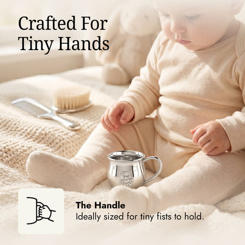 Krysaliis Teddy Embossed Bulge Cup in High Micron Sterling Silver Layer