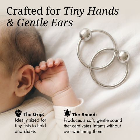 Krysaliis 2-Ring Baby Teether in High Micron Sterling Silver Layer
