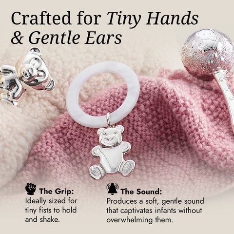 Krysaliis Sterling Silver Bear Teething Ring
