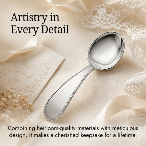 Krysaliis Beaded High Micron Sterling Silver Layer Baby Spoon