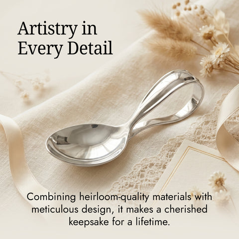 Bent Curved Sterling Silver Baby Spoon by Krysaliis