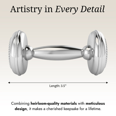 Krysaliis Sterling Silver Dumbbell Rattle -  Beaded