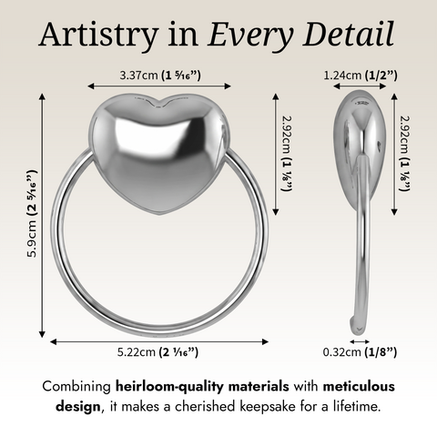 Krysaliis Heart Baby Rattle in High Micron Sterling Silver Layer