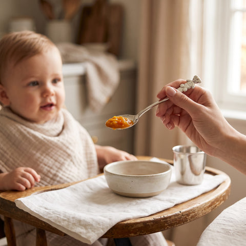Krysaliis Teddy Sterling Silver Baby Spoon for Newborns