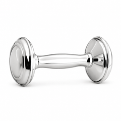 Krysaliis Sterling Silver Dumbbell Baby Rattle
