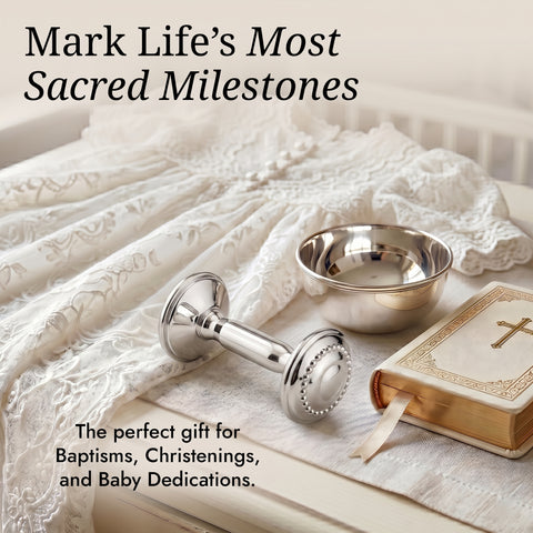 Krysaliis Sterling Silver Pearl Dumbbell Rattle
