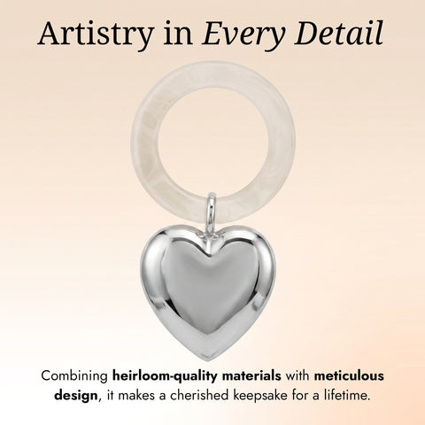 Krysaliis Sterling Silver Baby Rattle - Heart