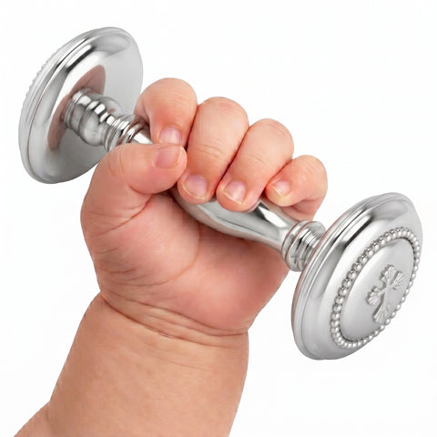 Krysaliis Sterling Silver Dumbbell - Beaded Cross