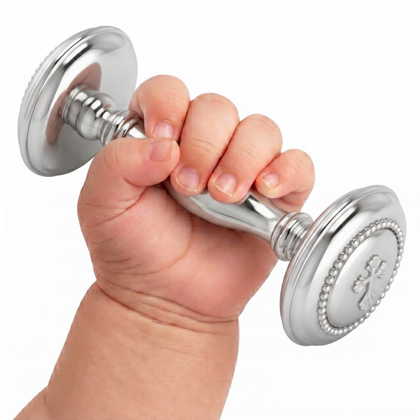 Krysaliis Sterling Silver Dumbbell - Beaded Cross