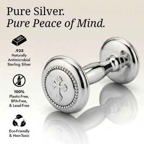 Krysaliis Sterling Silver Dumbbell - Beaded Cross