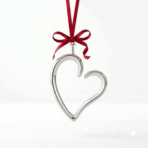 Sterling Silver Heart Ornament for Christmas by Krysaliis