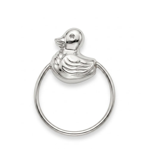 Krysaliis Sterling Silver Baby Rattle - Duck Ring