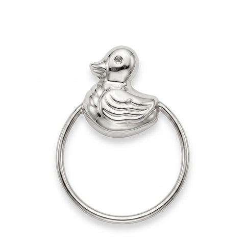 Krysaliis Sterling Silver Baby Rattle - Duck Ring