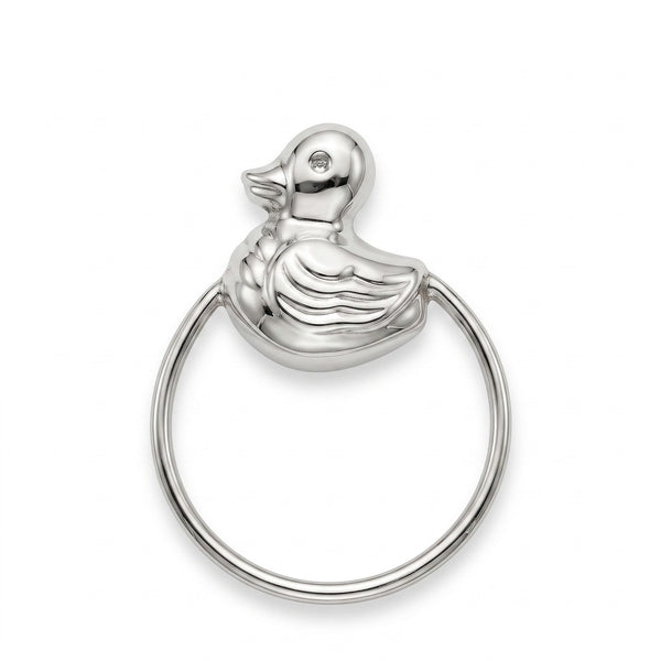 Krysaliis Sterling Silver Baby Rattle - Duck Ring