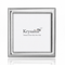 A square silver picture frame with a beaded inner border, shown empty against a white background with a faint reflection below. The brand name 'Krysaliis' is printed in the center of the insert.