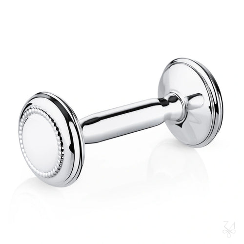 Krysaliis Sterling Silver Dumbbell Rattle -  Beaded