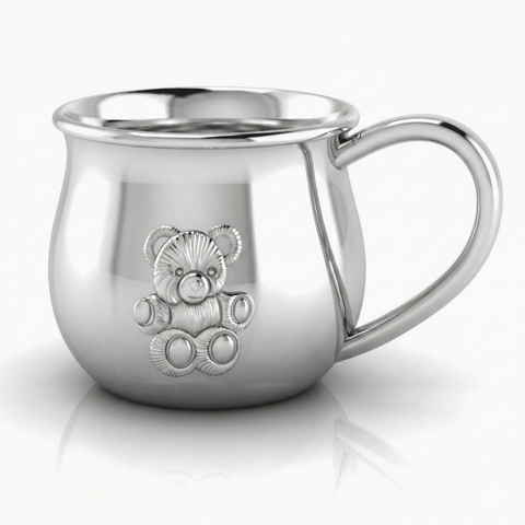 Krysaliis Teddy Embossed Bulge Cup in High Micron Sterling Silver Layer