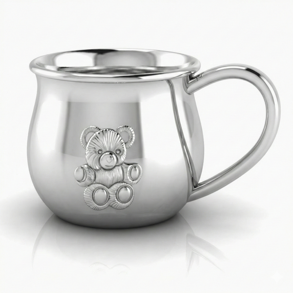 Krysaliis Teddy Embossed Bulge Cup in High Micron Sterling Silver Layer