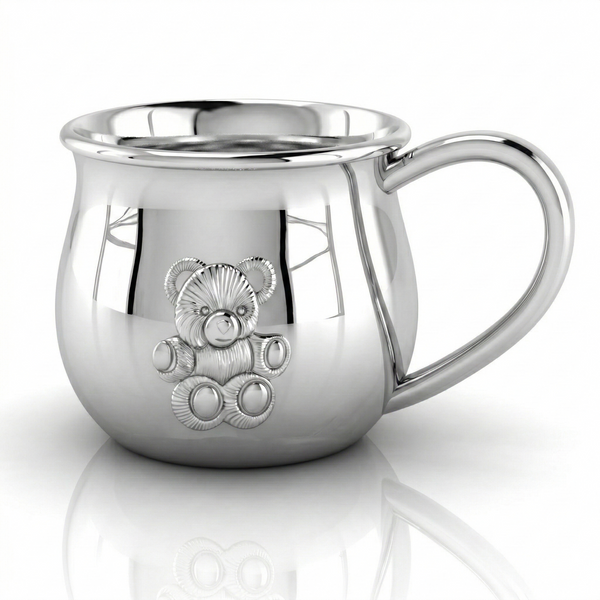 Krysaliis Teddy Embossed Bulge Cup in High Micron Sterling Silver Layer