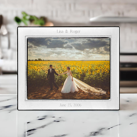 Cunill Tiffany Bead 5x7 Non-Tarnish Sterling Silver Picture Frame