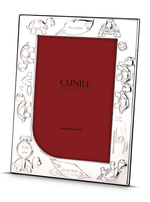 Cunill 'Turtles' Birth Record Sterling Silver Picture Frame in 4" x 6"
