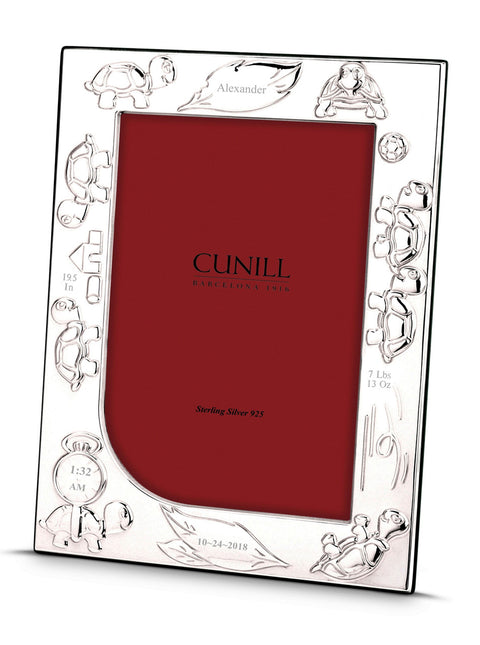 Cunill 'Turtles' Birth Record 4x6 Sterling Silver Picture Frame