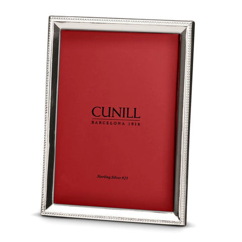 Cunill Beveled Bead 5x7 Non-Tarnish Sterling Silver Picture Frame