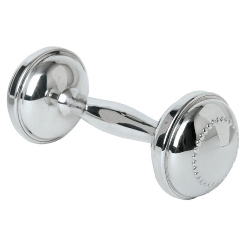 Salisbury Pewter Beaded Dumbbell Rattle for Newborn Baby